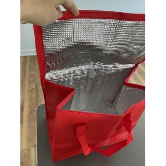 New Beach Bag with Cooler Insulated Insulation Grocery Bags,Shopping Red, Reusab - Picture 3 of 3